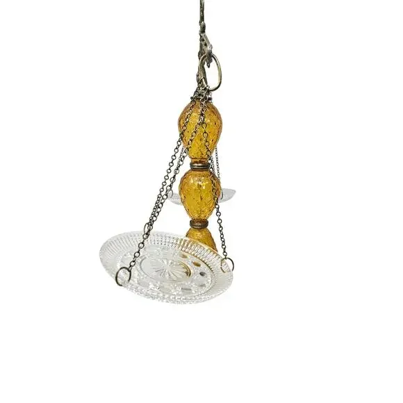 Vintage Amber Glass Marble Decorative Scales of Justice Lawyer/Office/Graduation